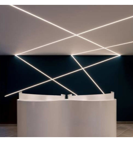 Pack 5 - Profilo in alluminio  U - 2 metri - Integrato nel gesso laminato