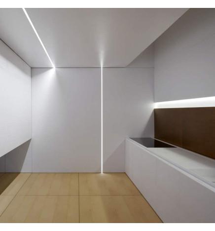 Pack 5 - Profilo in alluminio  U - 2 metri - Integrato nel gesso laminato