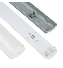 Vattentät armatur för två LED-lysrör IP65 60cm