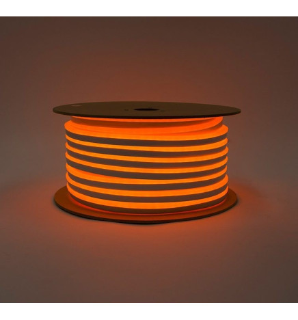 Neón LED 8W Flexible 12V Bobina  25m 8mm Naranja