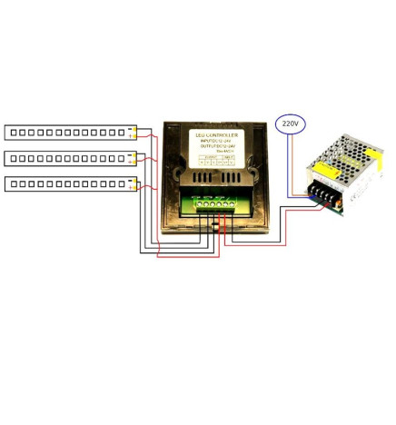 Monokromatisk berøringscontroller til LED-strimler RGB 12-24 V. DC