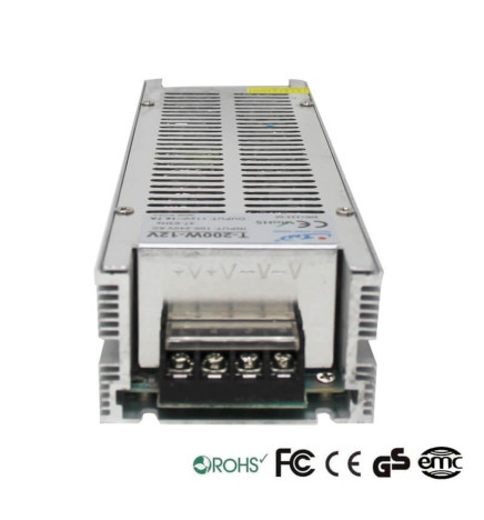 Strømforsyning 12V 200W IP20 Aluminium